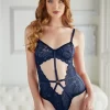 Dreamgirl Lace & Mesh Teddy S/M - Adjustable Straps