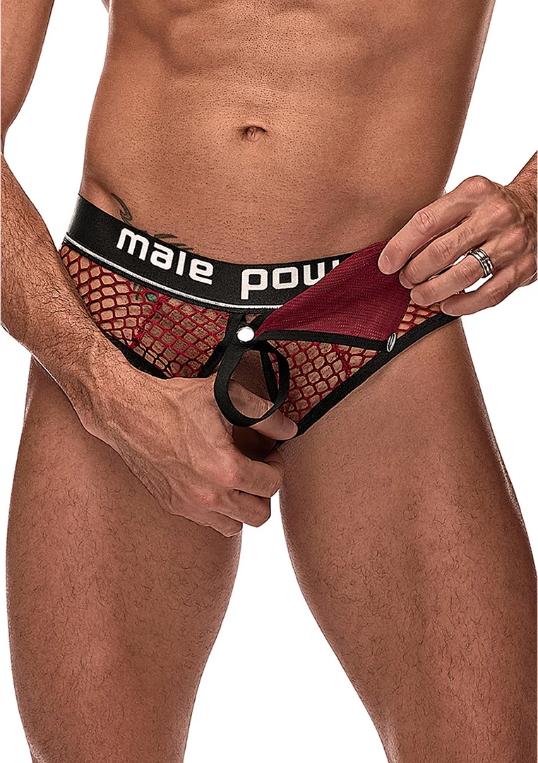 Male Power Cock Pit Net stringi z siatki z kieszeniÄ… L/XL czarne - Boutique Anelma Panties