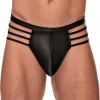 Male Power Cage Matte Thong S/M Black - Strappy Comfort Design