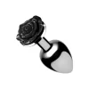 XR Brands Black Rose Plug Large - Aluminum Intimate Accessory - Boutique Anelma XR Brands Black Rose Plug Large - Aluminum Intimate Accessory