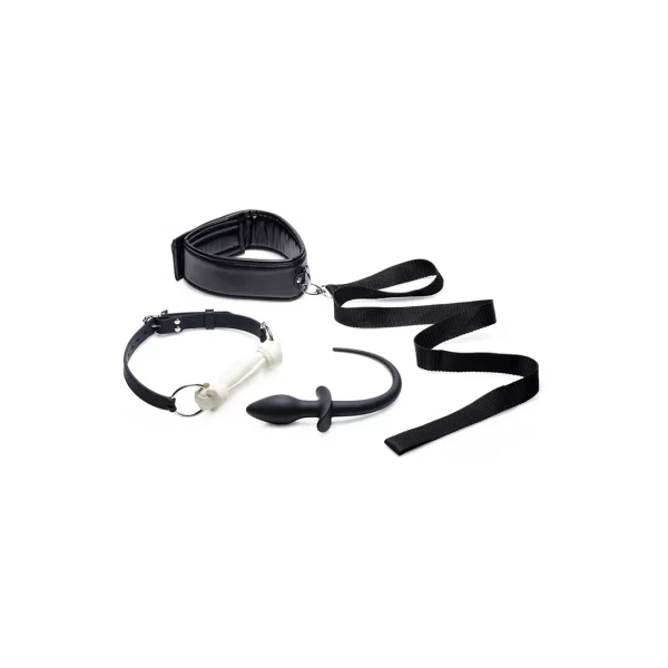 XR Brands Master Series Puppy Play Silicone Set with Collar & Tail Plug
