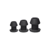 XR Brands Gape-Grommets Silicone Hollow Dilator Set 3 Sizes Black