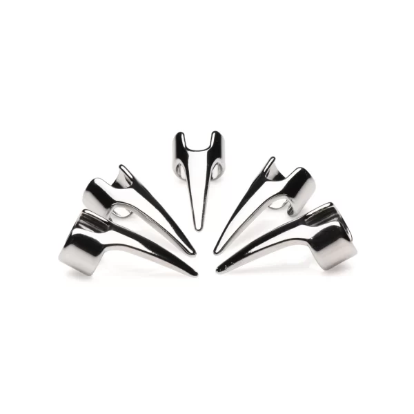 XR Brands Clawed Sensation Rings Set Stainless Steel 5 pcs Adjustable