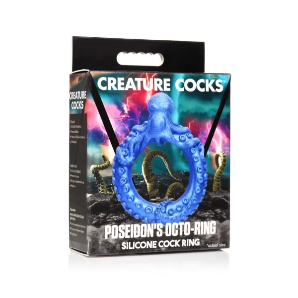 XR Brands Poseidon's silikonowy pierÅ›cieÅ„ anatomiczny niebieski