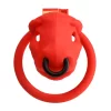 Bull Red Secure Chastity System Adjustable Plastic Cage
