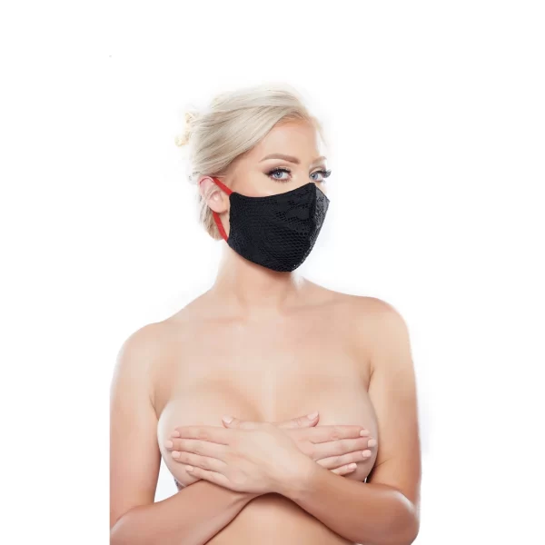 Leg Avenue Cotton Mask with Red Elastic Straps