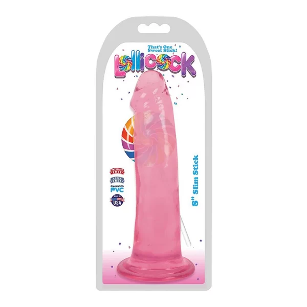 Curve Toys Slim Stick Cherry Ice 20.5 cm Anatomical Model with Suction Base
