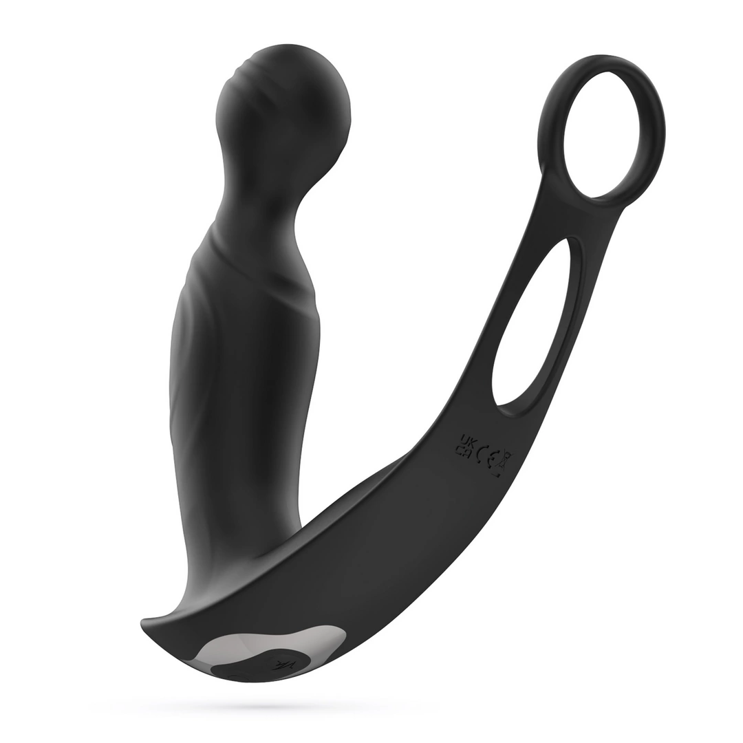 Crushious Flamma Black - Vibrating Prostate Model with Dual Rings 16 cm - Boutique Anelma Crushious Flamma Black - Vibrating Prostate Model with Dual Rings 16 cm