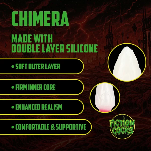 Chimera Egg Plug White/Red - anatomiczny korek silikonowy Fiction Cock