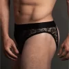 Dreamgirl Lace Open Back Brief S/M - Sheer Mid-Rise Intimate Panty