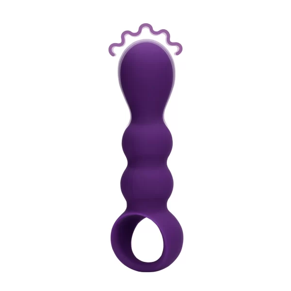 Loveline Teardrop Model Intimate Vibrating Plug Clear Purple Silicone