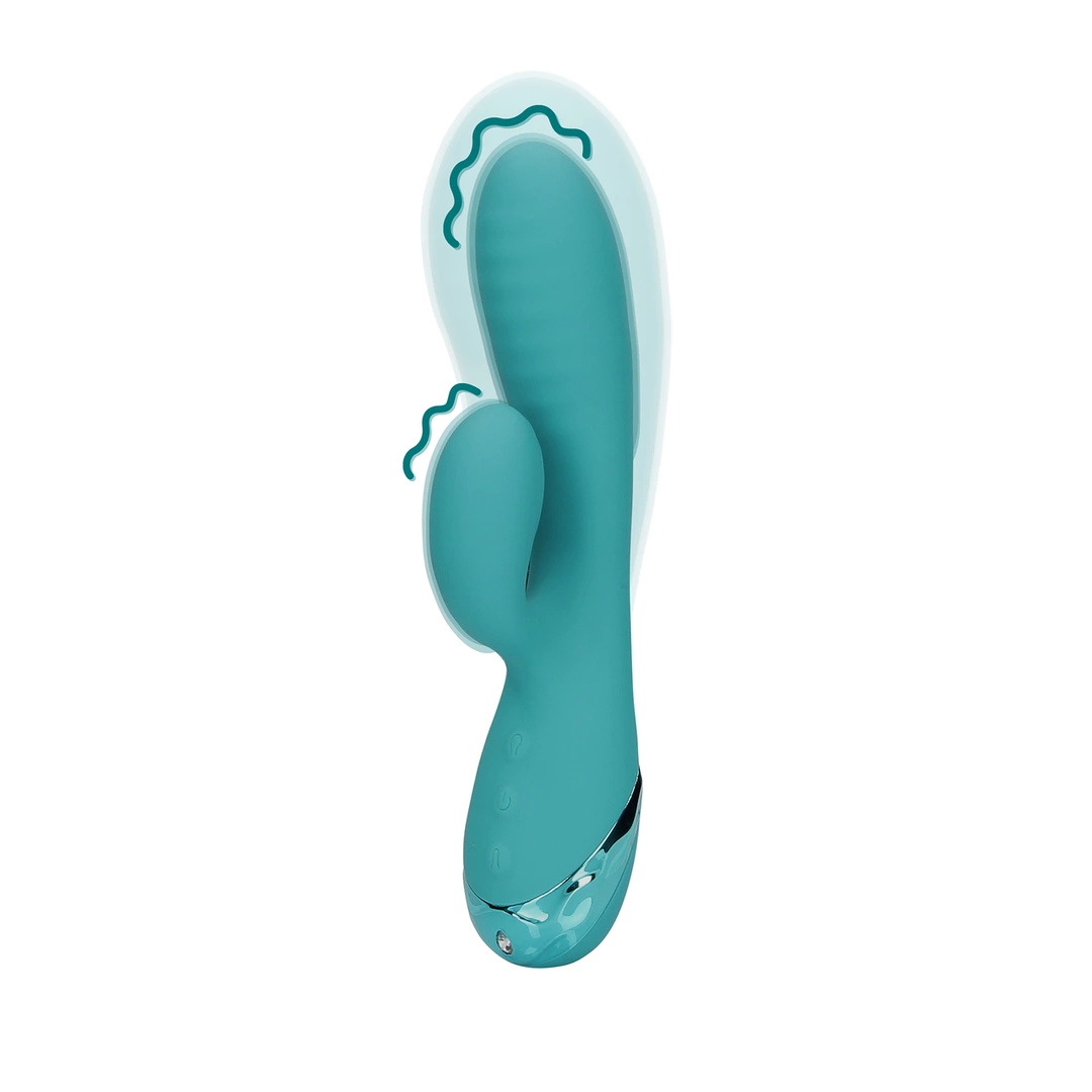 Loveline Inflatable Rabbit Model - Peacock Blue - Boutique Anelma Dildos & dongs