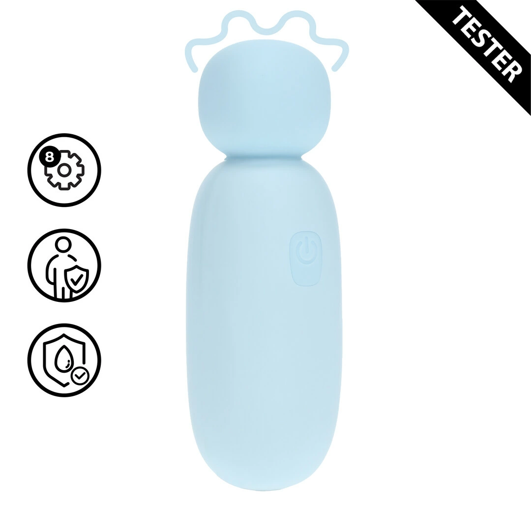 Mochi Mini Chunky Wand Vibrator Blue - Compact Silicone Massager Tester - Boutique Anelma Mochi Mini Chunky Wand Vibrator Blue - Compact Silicone Massager Tester