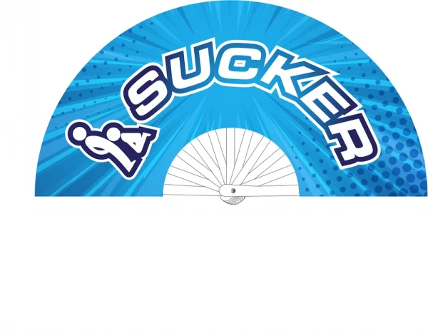 Sucker Decorative Fan 64 cm Blue - Modern Wall Accessory