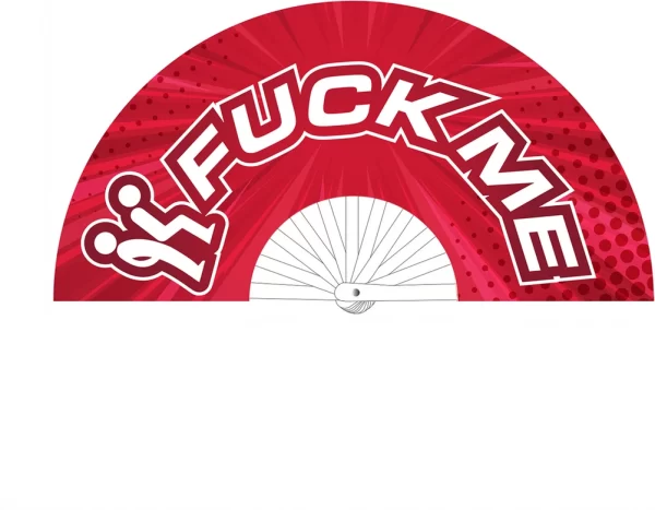Fuck Me - Fan Decorative Fan 64 cm Red - Artistic Display Accessory