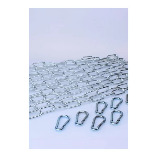 Mister B Large Link Chain Set 5x120cm + 10 Chrome Carabiners Heavy Duty