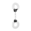Loving Joy Soft Touch Furry Handcuffs with Safety Release Silver/Black - Boutique Anelma Loving Joy Soft Touch Furry Handcuffs with Safety Release Silver/Black
