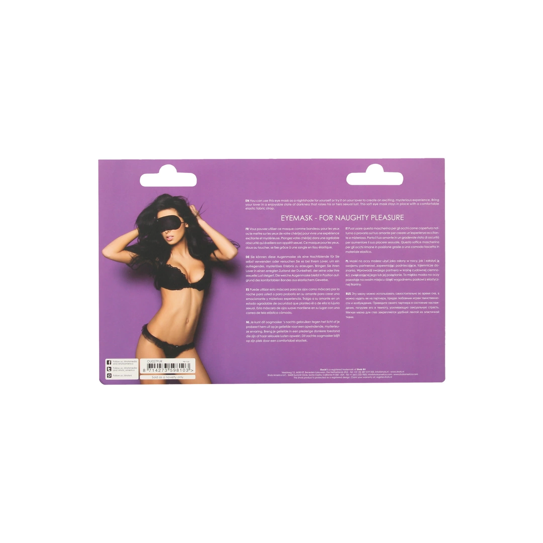 Ouch! Delikatna maska na oczy miękka uniwersalna czarna - Boutique Anelma <p><strong>Discover the versatility and everyday comfort of the Shots Soft Eye Mask – designed to enhance your relaxation whether at home