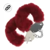 Ouch! Heavy-Duty Fluffy Handcuffs Burgundy - Soft Lining & Secure Lock - Boutique Anelma Ouch! Heavy-Duty Fluffy Handcuffs Burgundy - Soft Lining & Secure Lock