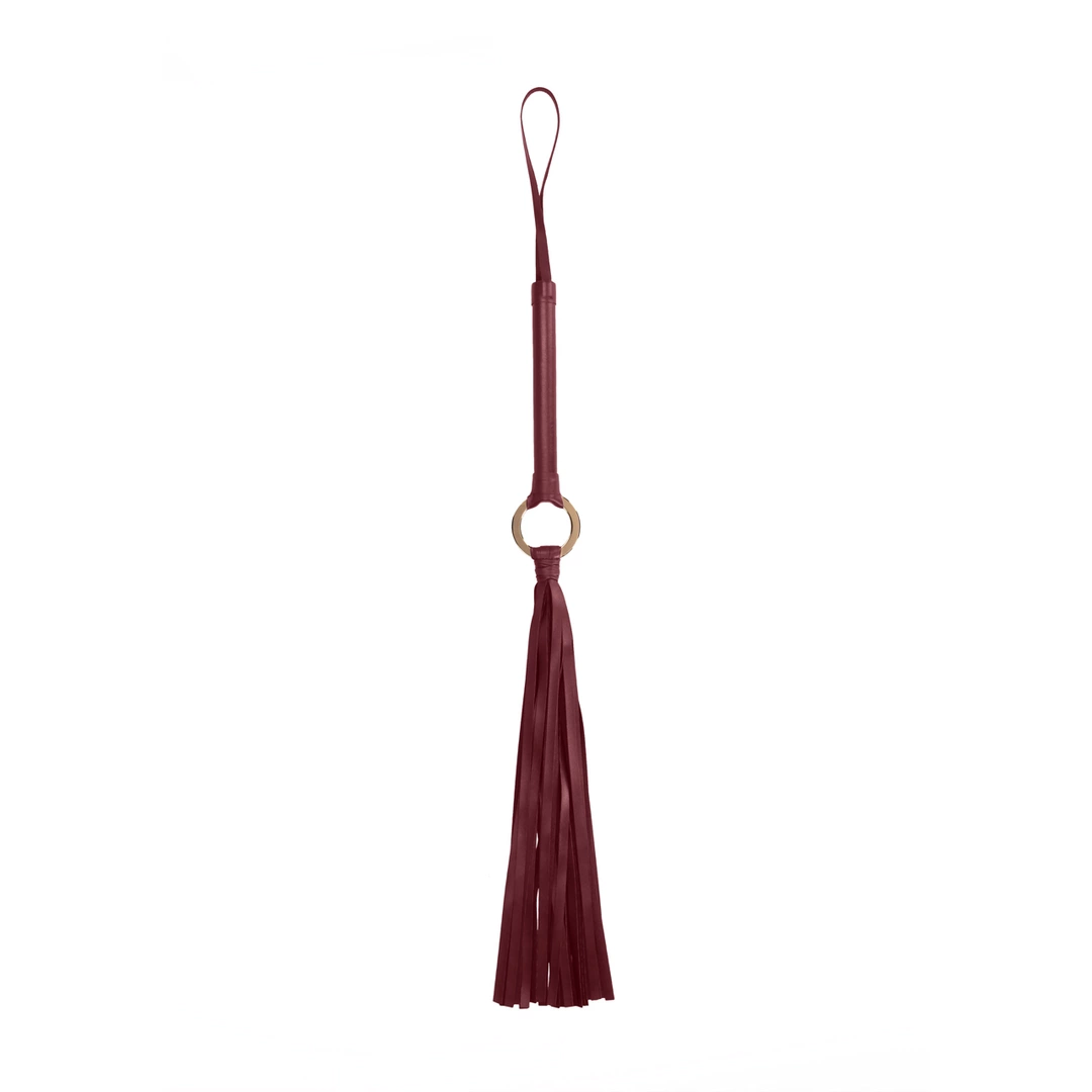 OUCH Halo Gold Leather Look Flogger - Elegant Anatomic Handle - Boutique Anelma OUCH Halo Gold Leather Look Flogger - Elegant Anatomic Handle