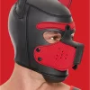 OUCH! Neoprene Puppy Hood Red - Adjustable Mask with Detachable Muzzle
