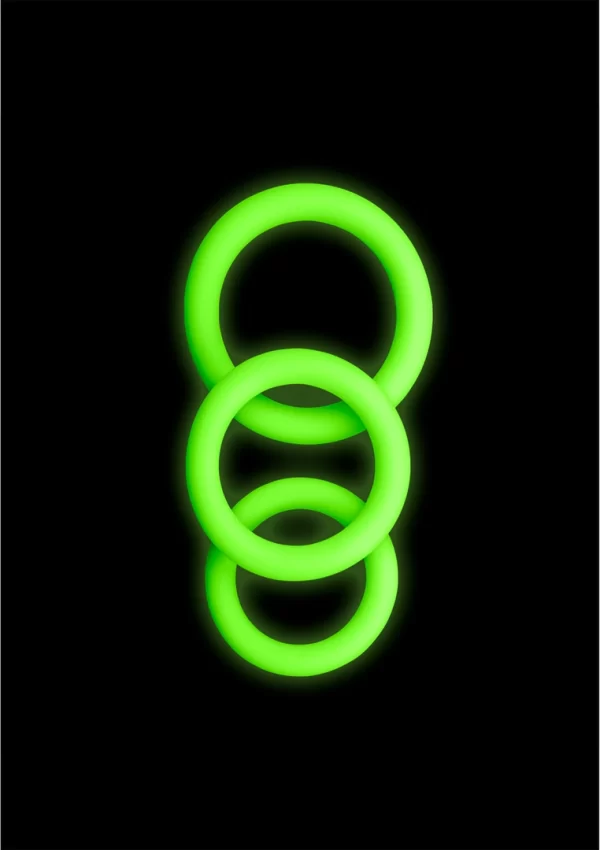 Ouch! Glow in the Dark 3-Piece Luminous Silicone Ring Set