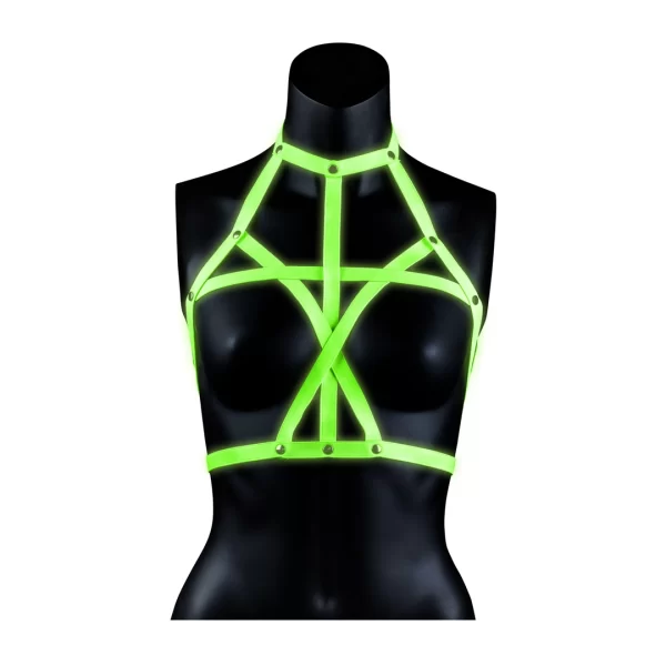 <p><strong>Ouch! Harness L/XL Glow-in-the-Dark Adjustable Body Accessory</strong> sets a new standard for creative and bold fashion statements. Crafted for those who appreciate unique design