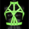 Ouch! Glow in the Dark Bra Harness S/M - Adjustable Luminous Green