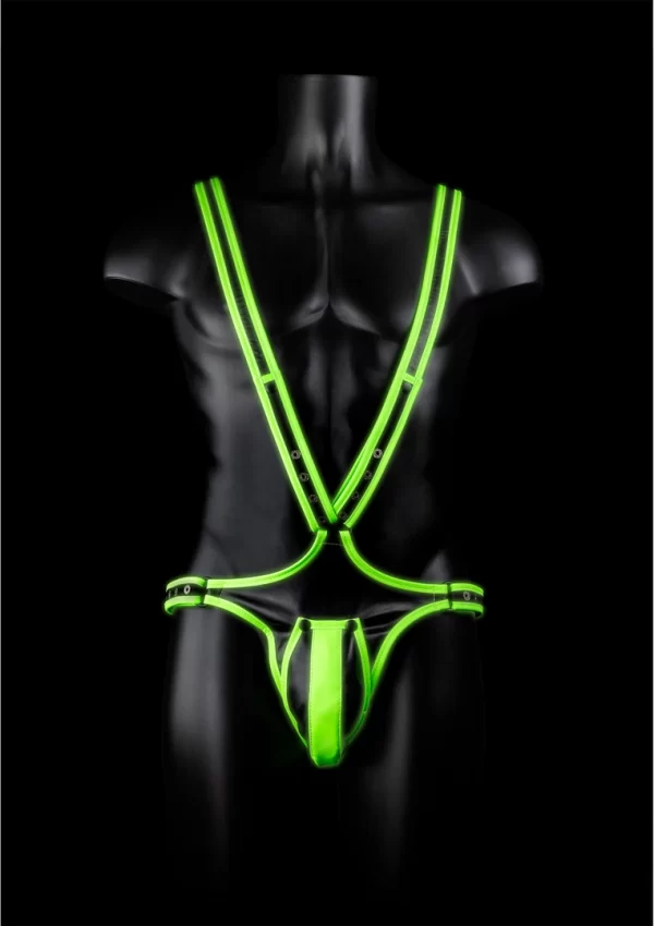Ouch! Glow in the Dark Body Harness S/M - Adjustable Neon System