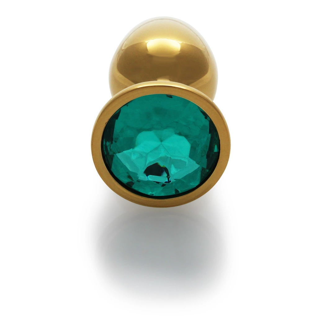 Butt plug - Boutique Anelma smooth metallic finish and sparkling jewel accent