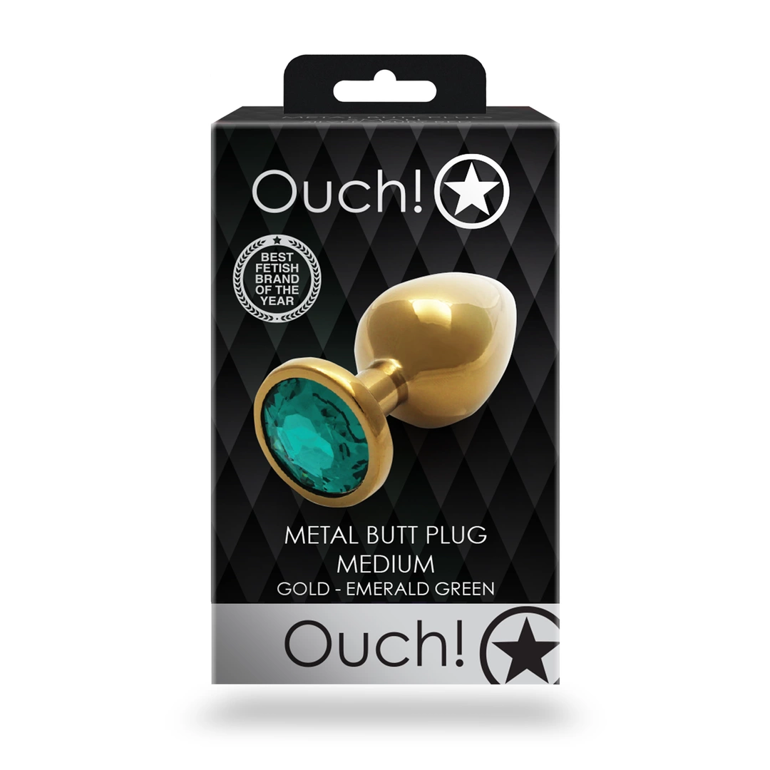 Ouch! Metalowy korek anatomiczny z kryształkiem - Boutique Anelma <p><strong>Elevate your intimate collection with the Ouch! Aluminium Intimate Jewel Plug Medium