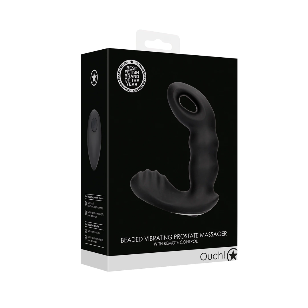 Ouch! Beaded Prostate Massager Metaliczny Zielony z Pilotem 10 Trybow - Boutique Anelma <p><strong>Discover advanced comfort and precision with the OUCH! Beaded Remote-Control Intimate Massager in Black.</strong></p>