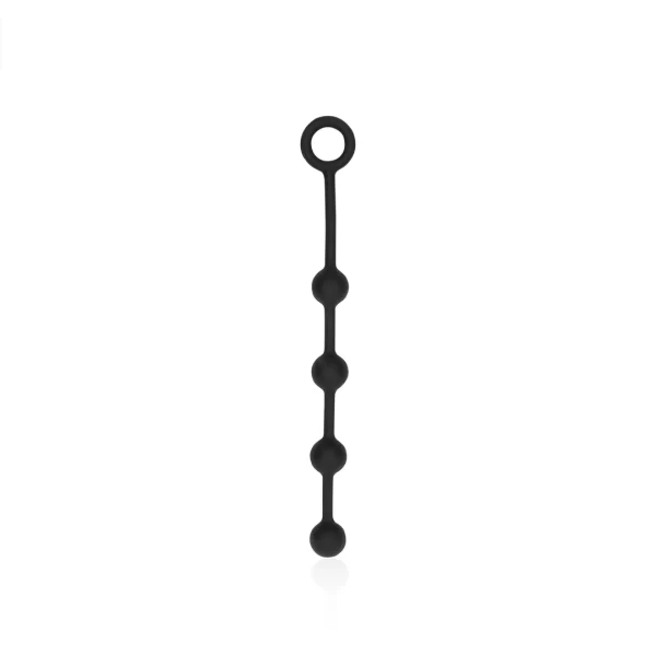Sinner Gear Silicone Anal Beads Small Black - Flexible Intimate Chain