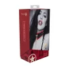 Ouch! Milan Collection Adjustable Collar with Leash Black/Red