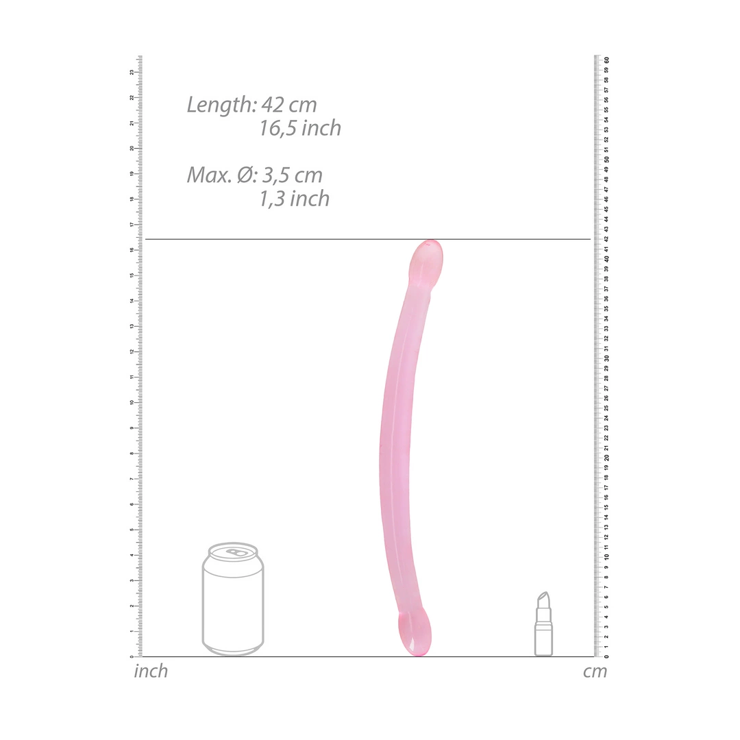 Dildos & dongs - Boutique Anelma RealRock Crystal Clear podwojny model intymny 42 cm - przezroczysty