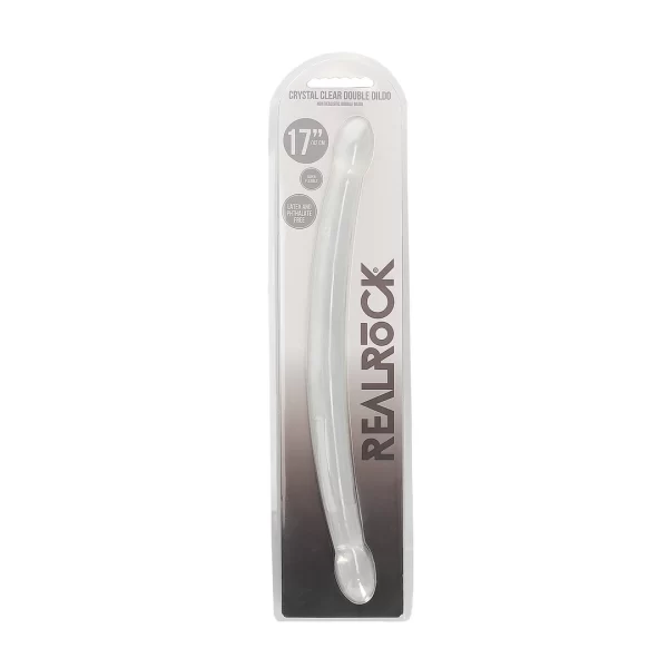 REALROCK Double-Ended Intimate Device 42 cm Transparent Medical-Grade TPE