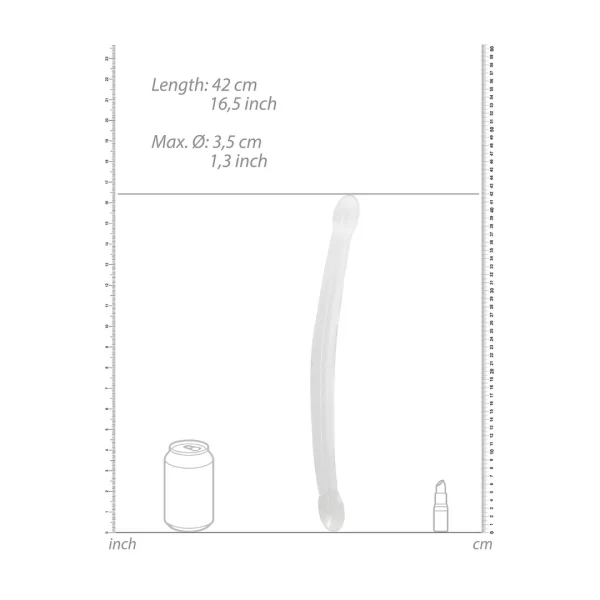 RealRock Crystal Clear - Podwojny model intymny 42 cm