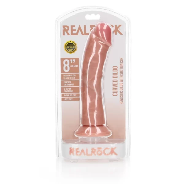 RealRock Curved Model with Suction Cup 20.5cm - Lifelike Texture