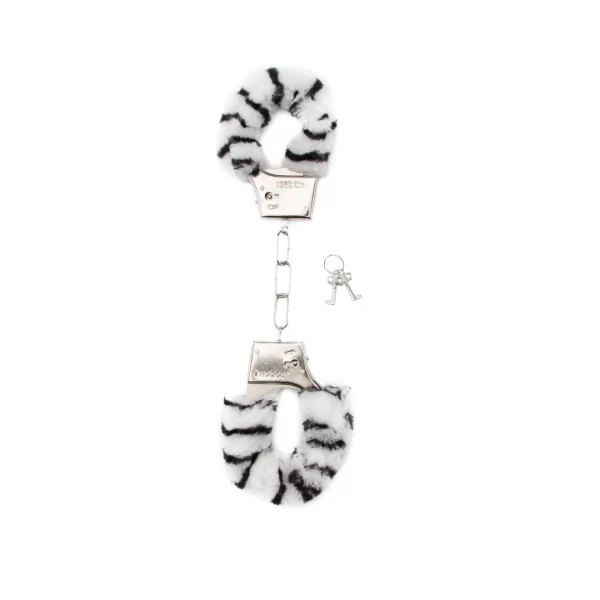 Ouch! Plush Metal Handcuffs with Quick Release - Black