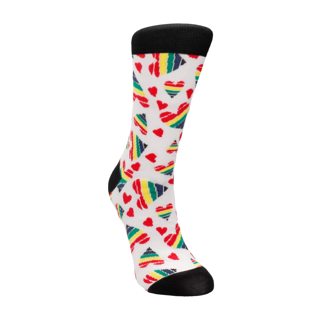 Happy Hearts Socks by SHOTS - Colorful Crew adult funny