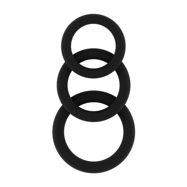 EasyToys Silicone Support Ring Set Black & Grey 3 Sizes Ergonomic Design