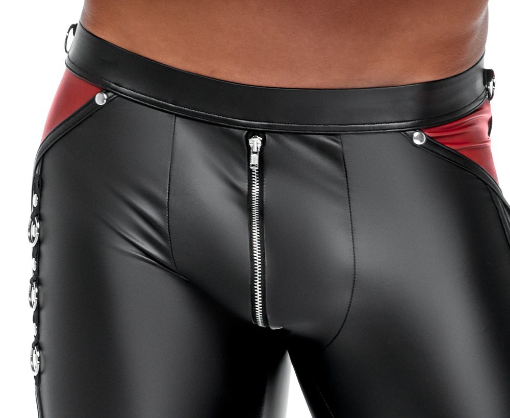 Herren Hose Schwarz/Rot XL