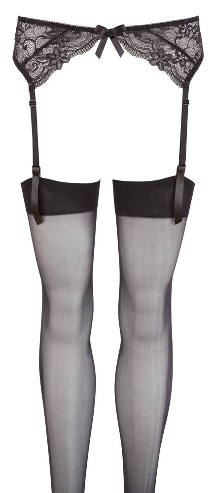 Strapsgurt und Strümpfe Suspender Belt black M/L