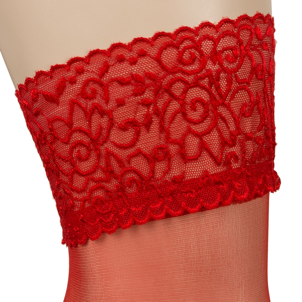 Halterlose Strümpfe rot 5 Hold-up Stockings