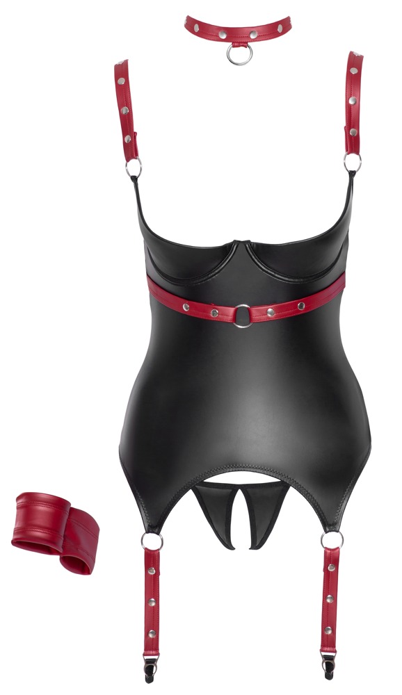 Strapshemd schwarz/rot XL