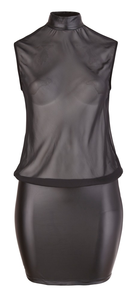 Cottelli CURVES Kleid transparent schwarz 4XL