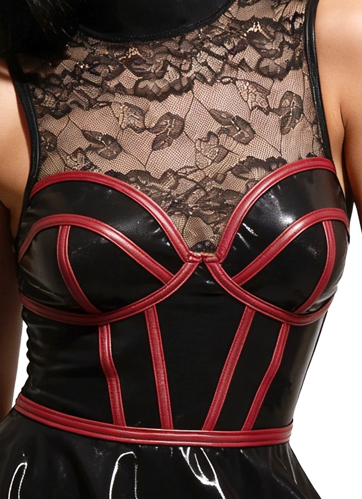 Kleid schwarz/rot XL