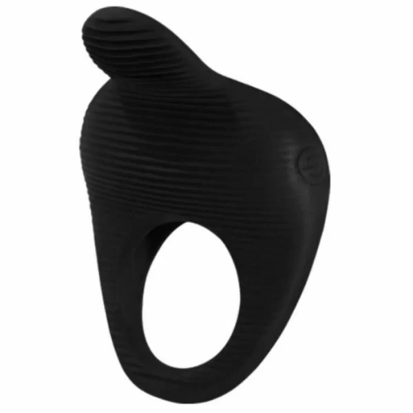 Thimble Vibrating Silicone Ring Black - Adjustable Fit