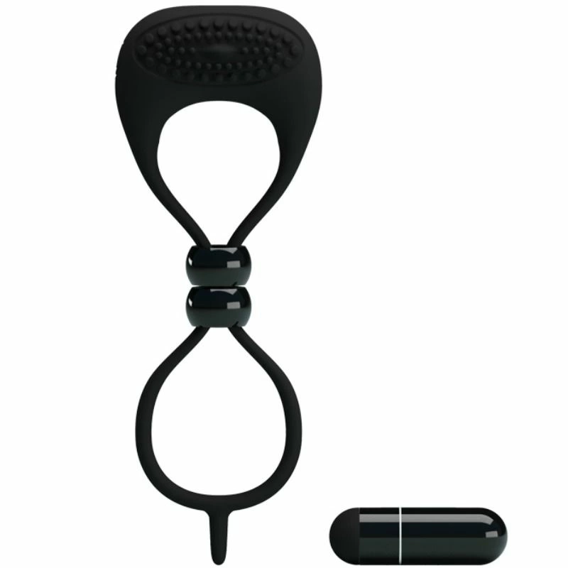 Double Ring Black - Silicone Support System with Vibration Double Ring Black - Silicone Support System with Vibration