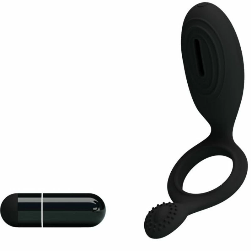 Ethel Vibrating Ring Black - Silicone Intimate Enhancer